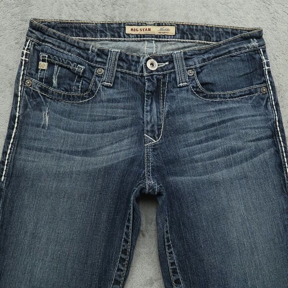 Big Star Jeans Women's 29 Mid-Rise Maddie Straight Denim 26.5" Inseam Distressed - Picture 11 of 16